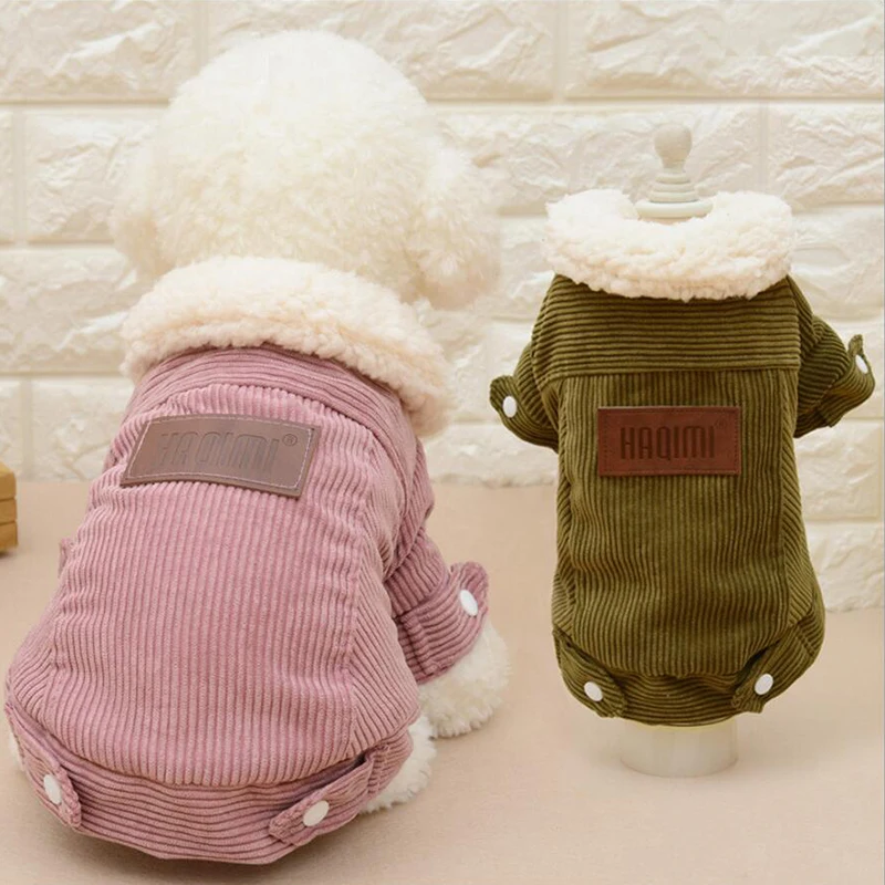 

Warm Corduroy pet cat dog clothes coat jacket dog clothes dog cat costume soft teddy cat cute pajamas 2017 pet product