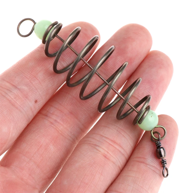 Fishing Bait Spring Lure Inline Hanging Tackle Stainless Steel Feeder 5 Pcs/Set