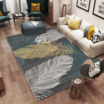 

Nordic Design 3D Feather Pattern Printing Livingroom Bedroom Carpet Wilton Modern Large Rugs Floor Mats Home Living Room Carpets