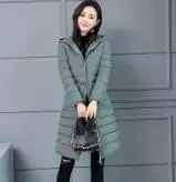 Матовая ткань зимнее пальто женские длинные корейские хлопковые парки тонкая теплая куртка с капюшоном ZO1776 - Цвет: Зеленый