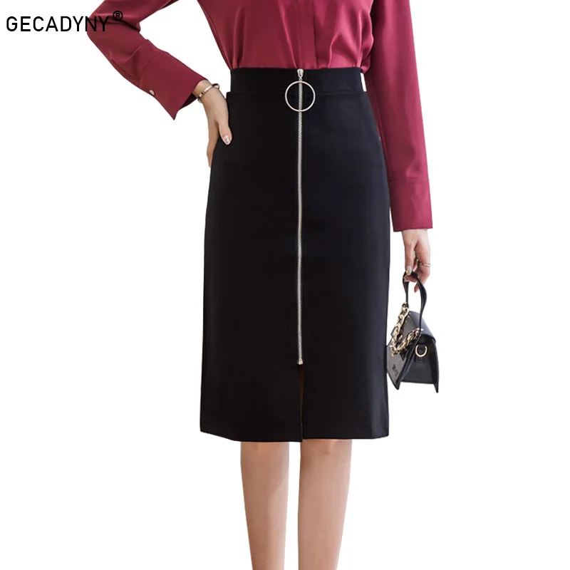 GECADYNY Female Skirt Long Pencil Sexy Skirts Womens Black High Waist ...