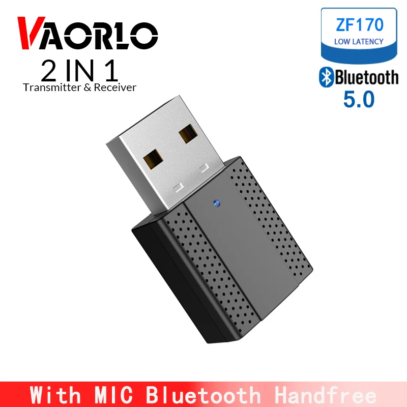 Bluetooth V5.0 аудио передатчик приемник обновленный с микрофоном Handfree USB Мини 3,5 мм стерео музыка беспроводной адаптер для ТВ ПК автомобиля