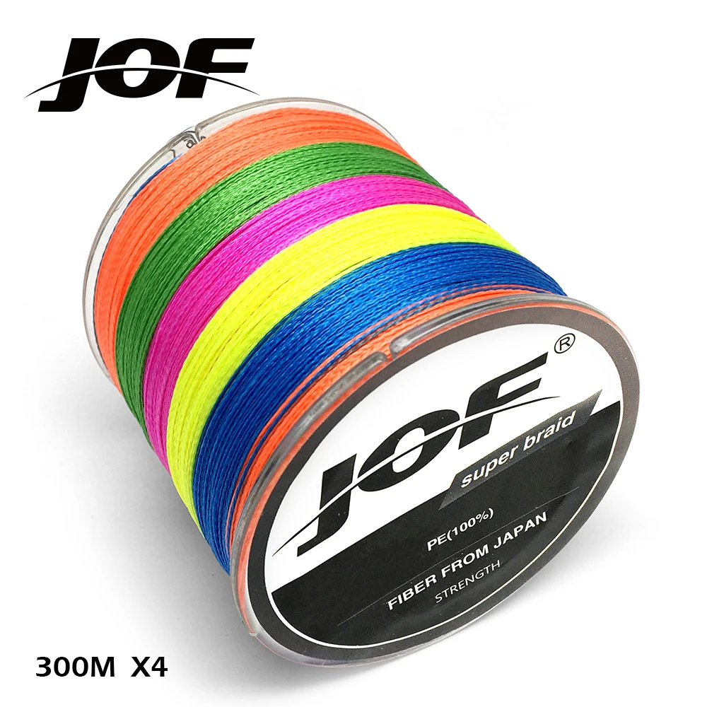 1 قطعة 300 متر JOF PE مضفر الصيد خط 4 السواحل الصيد خطوط متعددة خيوط الأسماك خط حبل الحبل 10 12 18 28 35 40 50 60 80lb