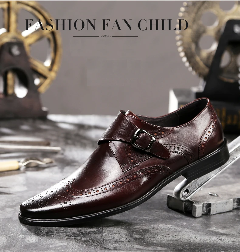 Men's Oxfords Shoes Leisure Casual Genuine Leather Wedding Dress Shoes For Men Business Brogues Shoes Moccasins Square Toe Shoes (1)