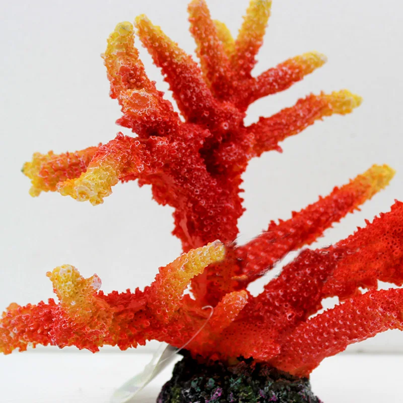 Красное искусственное Коралловое украшение из смолы для аквариума|artificial coral|coral