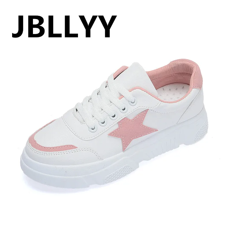 

JBLLYY 2019 spring autumn fashion women casual shoes Flats Breathable shoes Ladies white Trainers chaussure female