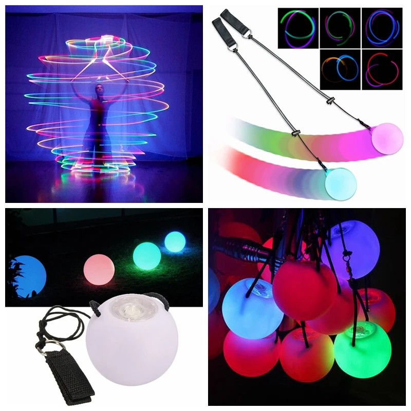 

1PC LED POI Thrown Balls for Professional Belly Dance Level Hand Props US Rsp for party favor