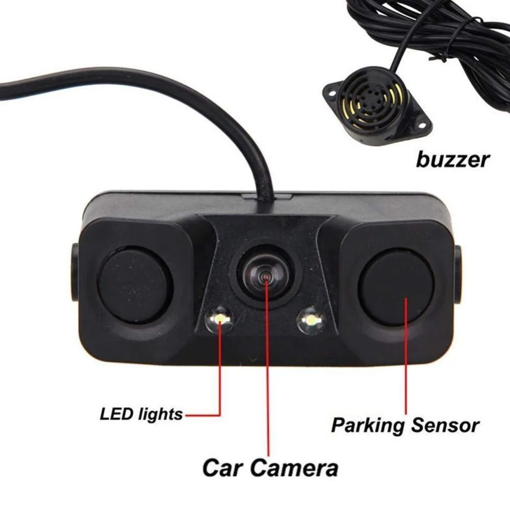 Автомобильная камера заднего вида ночного видения высокой четкости заднего вида автомобиля камера добавить Реверсивный 2 радар Датчик детектор камеры