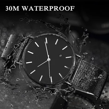 

Fashion Brand Men Watch Relogio Masculino Waterproof Calendar Mesh Minimalist Wrist Watch For Men Quartz Sports Watch Clock
