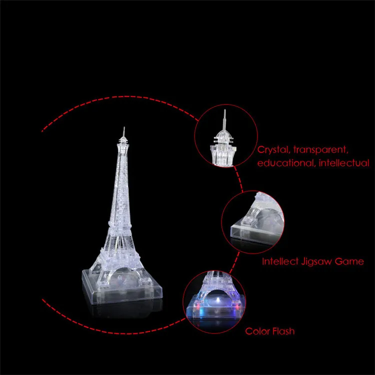 105 шт 3D кристаллическая головоломка музыка и светодиодный флэш замок Кристалл Головоломка музыкальный Светильник Модели DIY Замок головоломки Развивающие игрушки для детей Подарки