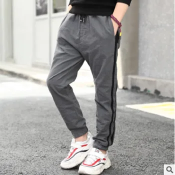 

Children's Sports Leisure Pant New 2018 Spring and Autumn Boys Fashionable 2 Side Stripe Colors Trousers Size6-14 ly103