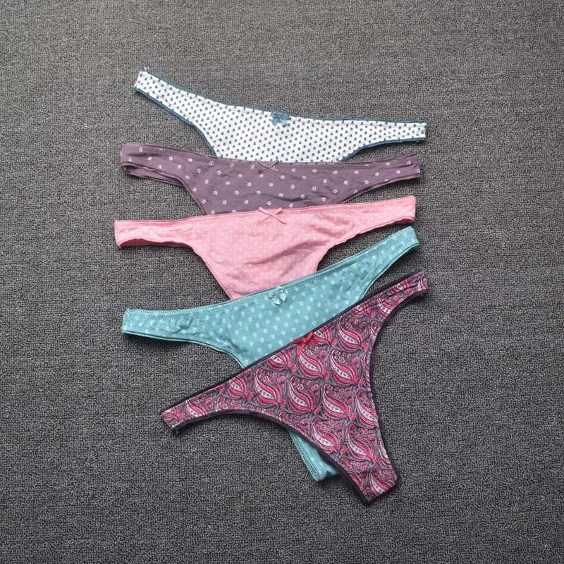 Sexy G String Cotton Women Panties Thong T-back Ladies Bikini Fashion Print Female Underwear Briefs Lingerie 1 Piece FUNCILAC