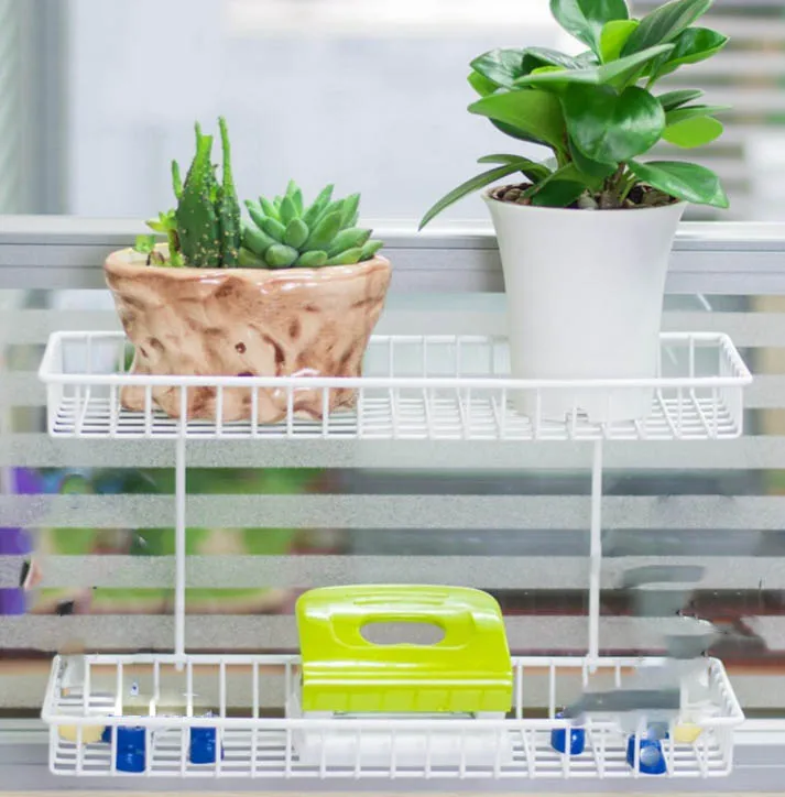 

Multi-functional Balcony Outdoor Shelves Balcony Stand Flower Shelf Plant Shelves Rack Potted storage basket