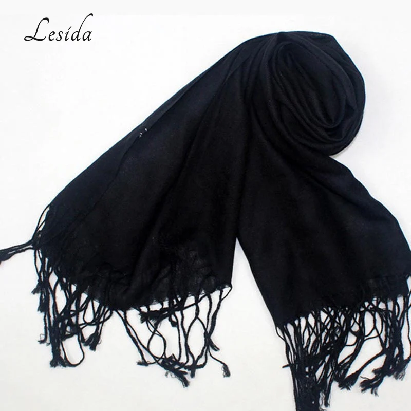 LESIDA Women Wool Scarf And Shawls Winter Warm Brown Tassel Scarves Large Pashmina Echarpes Femme Cachecol Wrap 180*70CM w3908