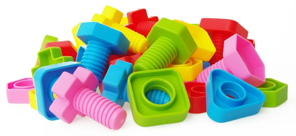 

Screw Pairing Nut Combination 20Pairs Barreled Plastic Building Blocks DIY Assembling Educational Toy for Children Y14267