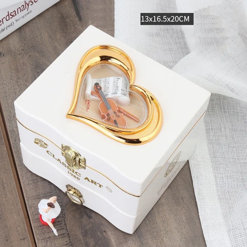 Rotating Dancer Ballerina Music Box Clockwork Plastic Jewelry Box Girl Carousel Hand Crank Music Christmas Birthday Gifts - Цвет: 03