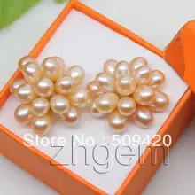 >>>>> 5 шт. натуральный розовый подлинной жемчужиной серьги шпильки цветок