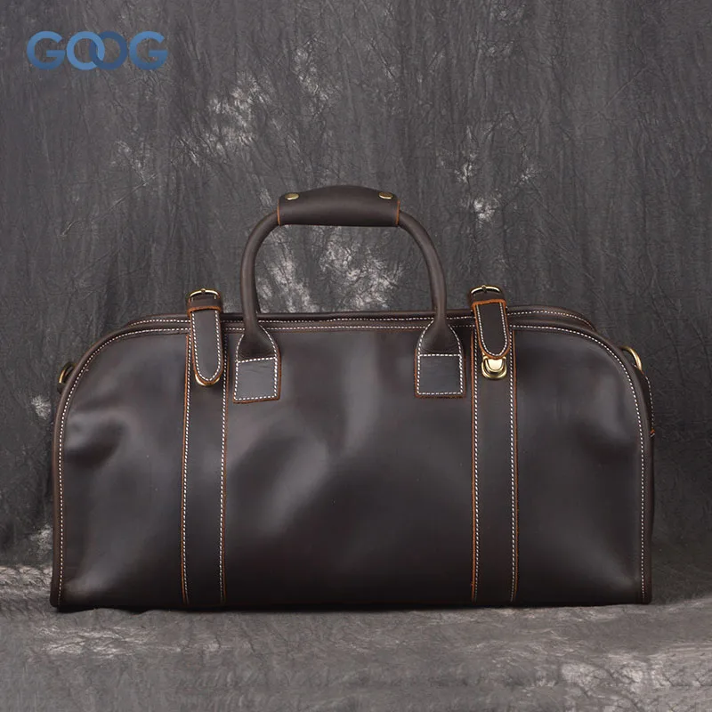 

New imports of mad horse leather bag large capacity handbag head layer of leather zipper pocket shoulder diagonal package