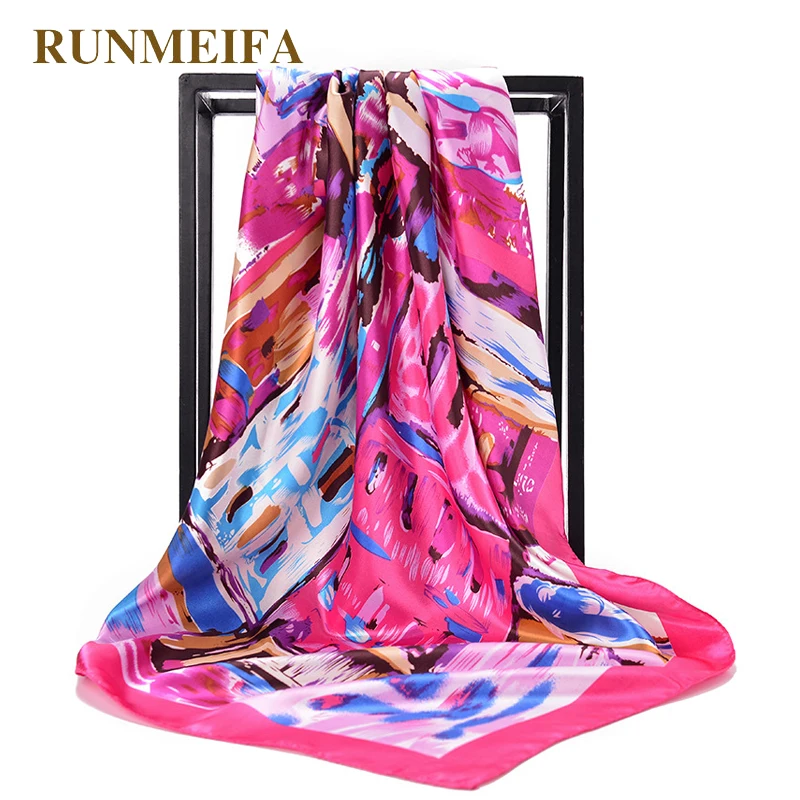 

2018New design femme hijab scarf oil painting 90x90cm Bufandas square Silk scarf head scarf women accessories scarfs neckerchie