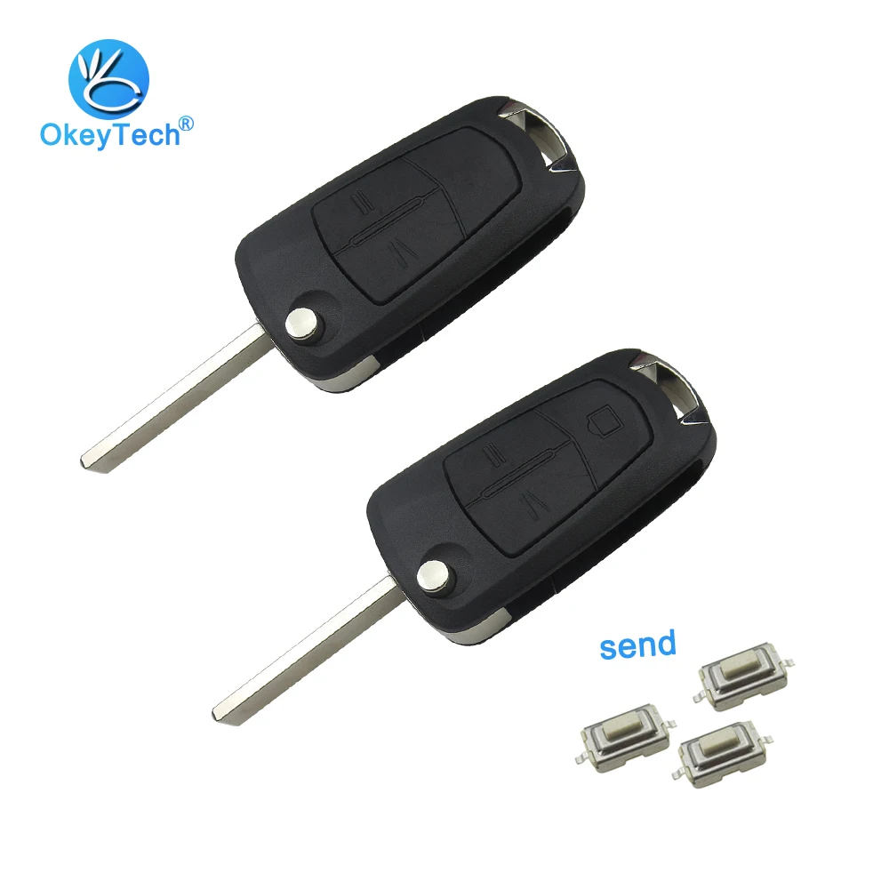 OkeyTech для Vauxhall Opel Corsa D Astra H Vectra C Signum 2 3 кнопки HU100 Switchblade Blade флип сложить дистанционного ключа автомобиля оболочки Fob