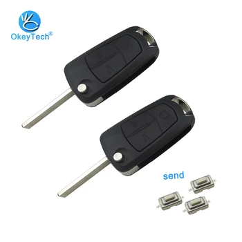 

OkeyTech for Vauxhall Opel Corsa D Astra H Vectra C Signum 2 3 Button HU100 Switchblade Blade Flip Fold Remote Car Key Shell Fob