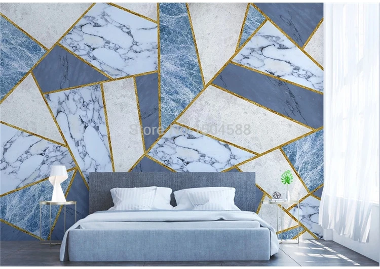 Фото обои современные 3D абстрактные мраморные геометрические фрески Гостиная ТВ кабинет фон Настенный декор Papel де Parede Salal 3 D