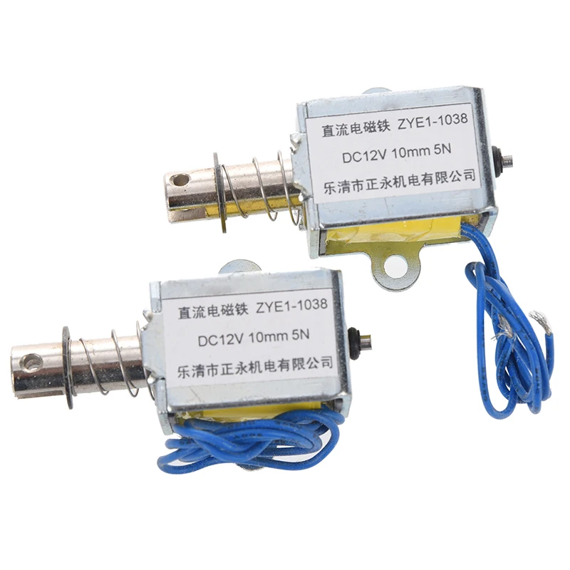 

1kg Force 10mm Stroke Push Open Frame Solenoid Electromagnet DC 12V