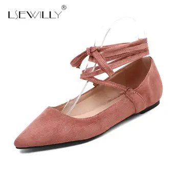 

Lsewilly Pointed Toe Women Flat Shoes Lace-Up Female Comfortable Simple Shoes 2018 Autumn Casual Flat Shoe Woman Size 32-44 S263