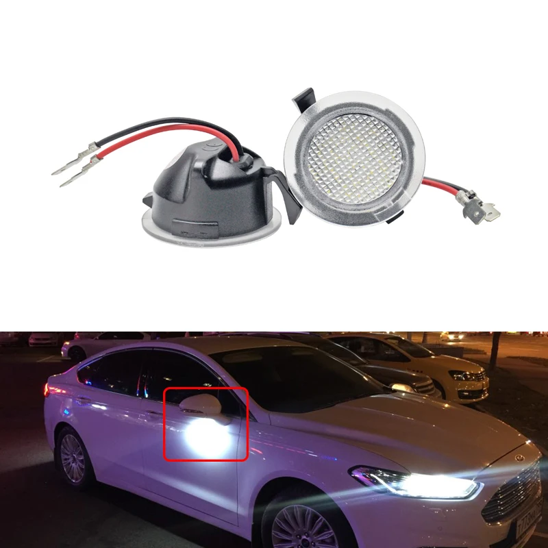 

2PCs Led Under Side Mirror Puddle Lights For Ford Edge Flex Explorer Mondeo Taurus F-150 Expedition For Toyota Tundra Sequoia