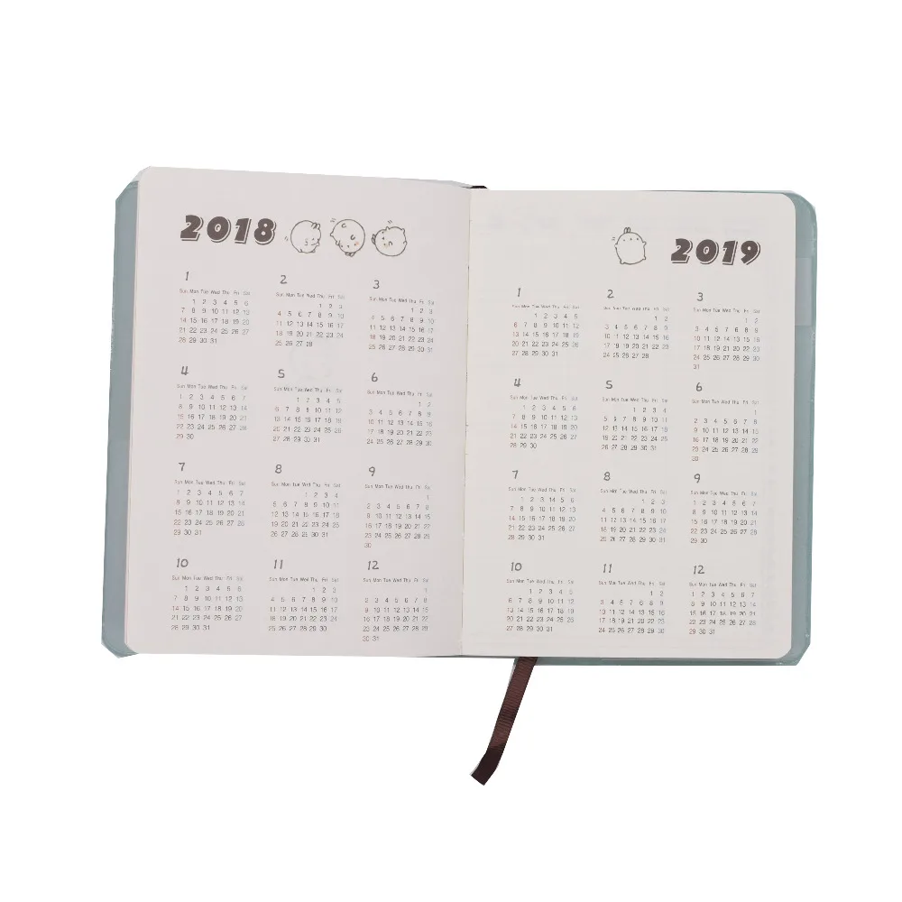 2018 2019 cute kawaii notebook cartoon molang rabbit journal diary school year planner 2019 17