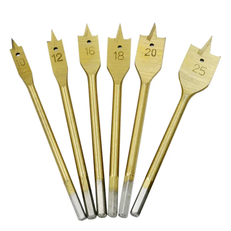 6 PCs /set Wood Boring Spade Flat Head Metric Drill Bit Set 10 12 16 18