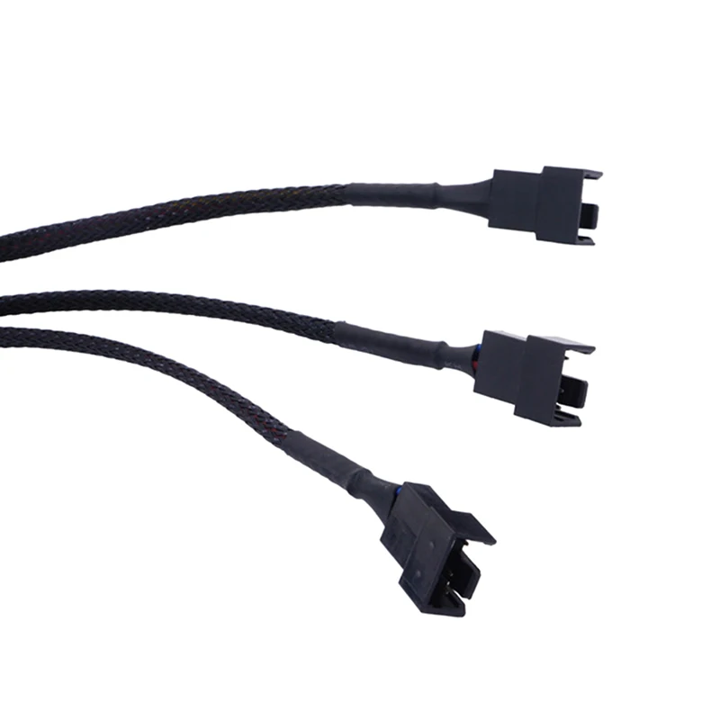 4 Pin Pwm кабель вентилятора от 1 до 2/3/4 подъездных путей разветвитель черного цвета с длинными рукавами 27 см Удлинительный кабель Разъем 4Pin PWM удлинители