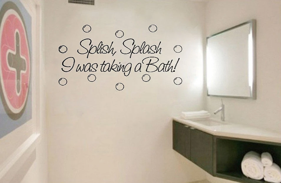 D487 Wall Sticker Splish Splash Bathroom Toilet Bubbles Love Decal Quote Word Decor Wall Sticker Bubble Decordecorative Decorative Aliexpress