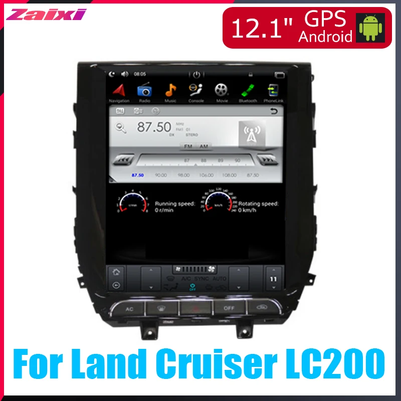 

ZaiXi Android Car Multimedia GPS For Toyota Land Cruiser LC200 2016~2019 Radio vertical screen tesla screen Radio Video USB DAB+
