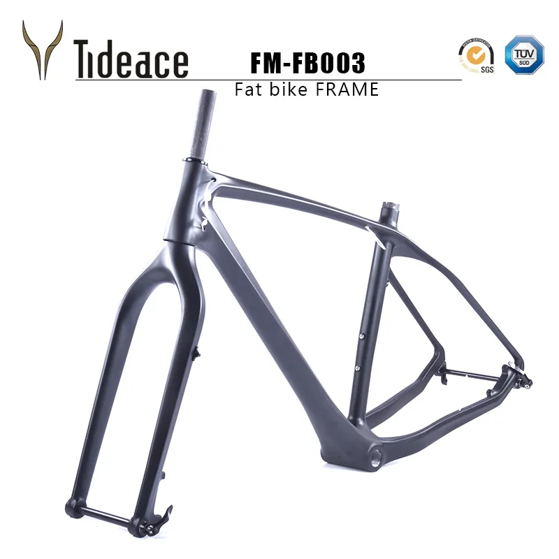 Flash Deal 2019 26er carbon fat bike frame with fork 26 max 5.0 tires carbon snow bike frameset carbon fat bike frame with fork 4