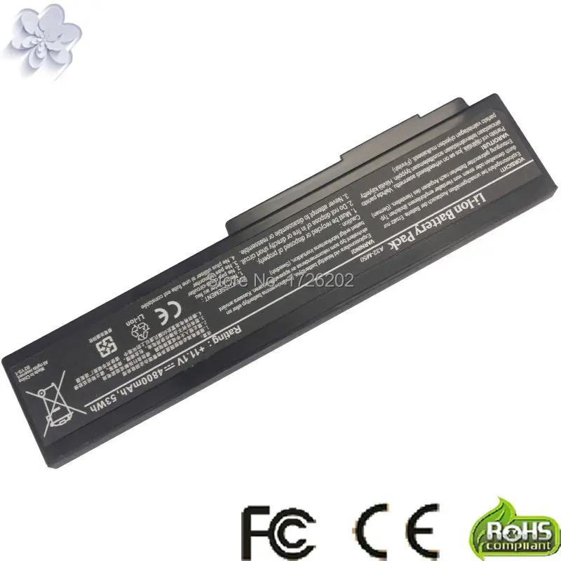 Аккумулятор для ноутбука Asus 4800 мАч ASUS N61 N61DA N61Ja N61Jq X5M X5MJF X5MJG N43 N43JQ N43Jf | Компьютеры и