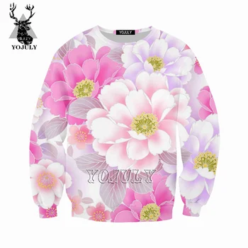 

YOJULY Unisex 3D Flower Hoodies Sweatshirt Men Women Casual Fashion Streetwear Harajuku Pullover Tracksuits Couple Clothing F18