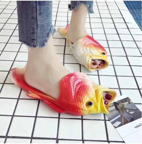 Koovan Women's Fish Slippers Female Summer Children Couple Fish shaped