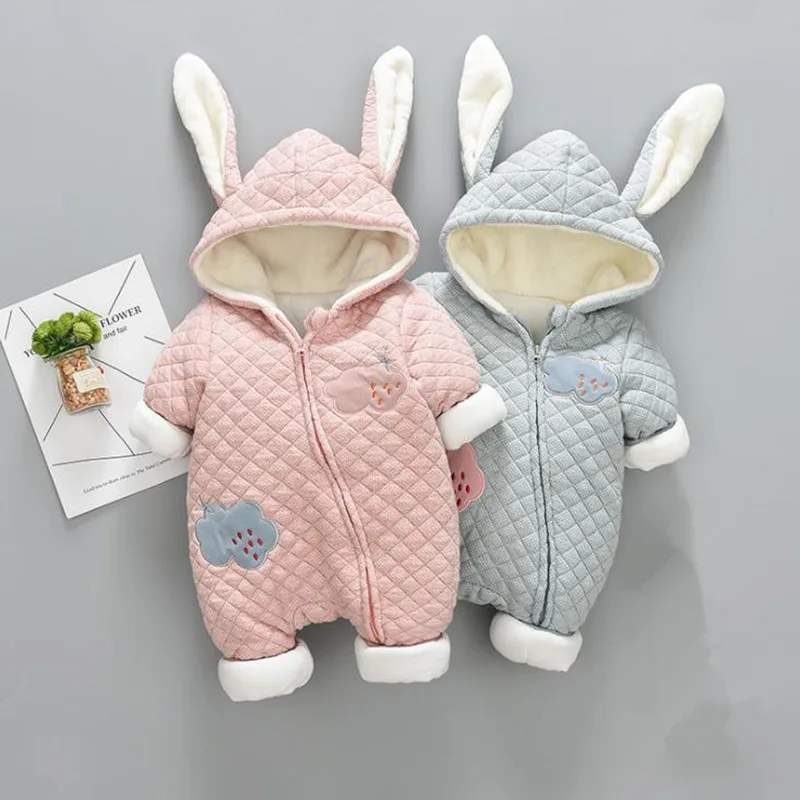 

Tiny Cotton Hooded Romper Newborn Baby Clothes Winter Baby Winter Jumpsuit 6-18 Months