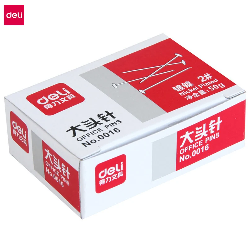 

Deli Metal Pins Standard Pins Cute Stationery Silver Straight Binding Tools School Office Binding Supplies(50pcs/Box)