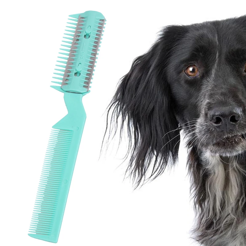 Новые Pet волос триммер Уход за лошадьми инструмент с гребнем и 2 бритвы для собака Кот стрижки Машинки для стрижки собак - изображение