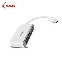SSK SCRM610 все в 1 смарт-карты памяти TypeC USB3.0 кард-ридер поддерживает карты памяти SD/SDHC/SDXC/SD, Micro SDXC, Micro SDHC, Micro SD карта SDXC/T-Flash/CF карт