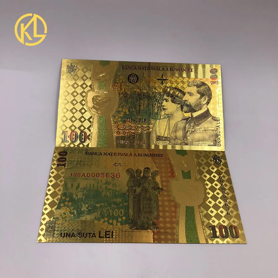 10 шт цветные золотые банкноты в румынском стиле 100 Лэй сувенирная валюта на 100-летие унификации России