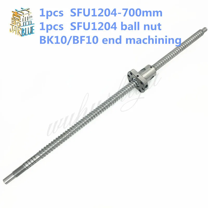 

Free shipping SFU1204 L-700mm rolled ball screw C7 with 1204 flange single ball nut for BK/BF10 end machined CNC parts