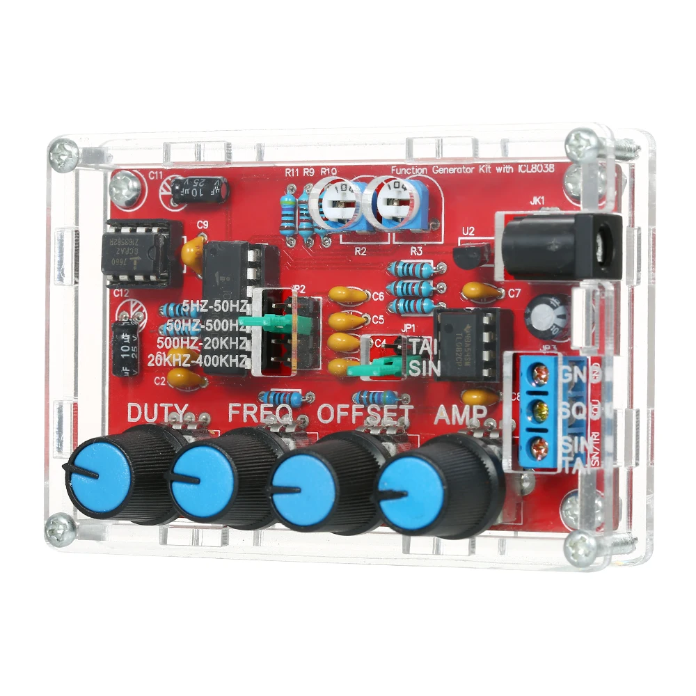 

Signal Generator DIY Kit function generator synthesizer 5Hz~400kHz Adjustable Frequency Amplitude ICL8038