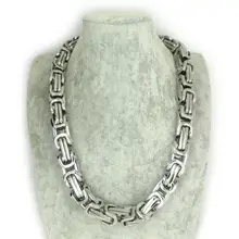 Venta caliente! 16 MM Hot impresionante Motorbiker collar de cadena, pesado acero inoxidable de plata bizantino cadena de collar pesa 560 g