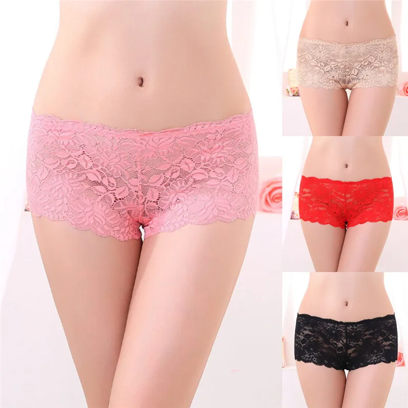 

Women Thin Lace Panties Underwear See Through Comfortable Summer Shorts Women Female Intimates Boxers Boyshorts