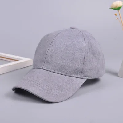 Летняя бейсбольная кепка Женская Мужская модная брендовая уличная хип-хоп Регулируемая Кепка s замшевые шляпы для мужчин черная белая бейсболка s - Цвет: Gray