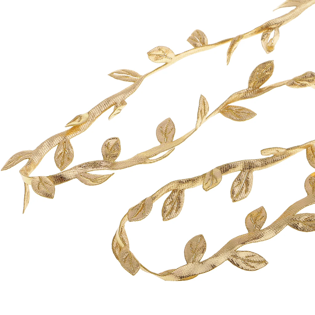2 Rolls of 10m Satin Fabric Olive Leaf Ribbon Trim Spool for Garland Wreath Making Gift Wrapping Wedding Party Decoration 20mm