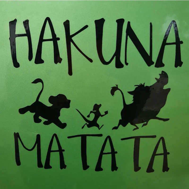 

Creative Cartoon Car Stickers Waterproof Vinyl goods HAKUNA MATATA for cars styling Animal Lion King decals automotive products